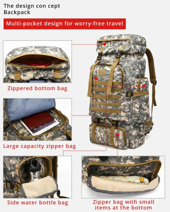 70L Tactical Backpack