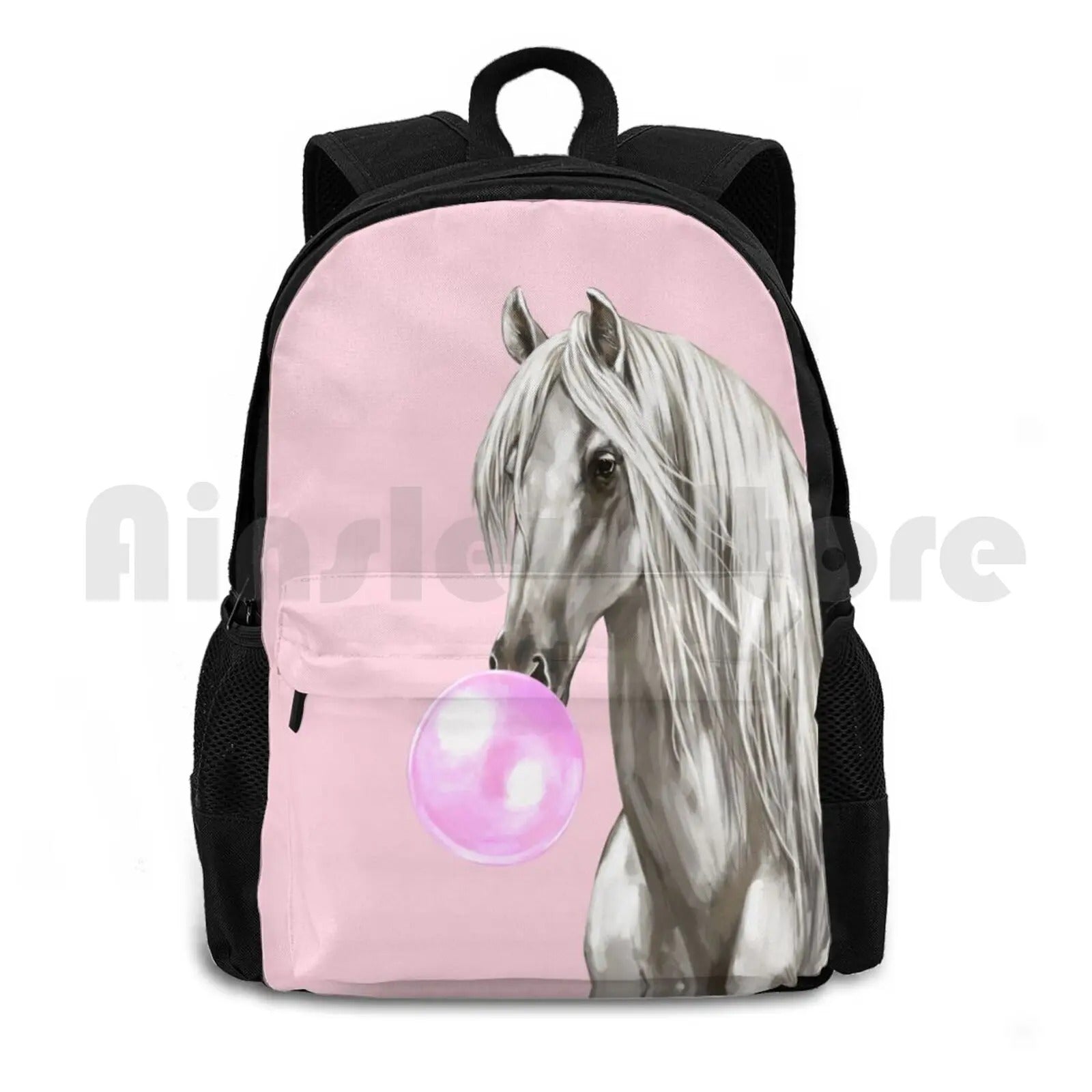 Backpack with Horse on It - Backpack - Black