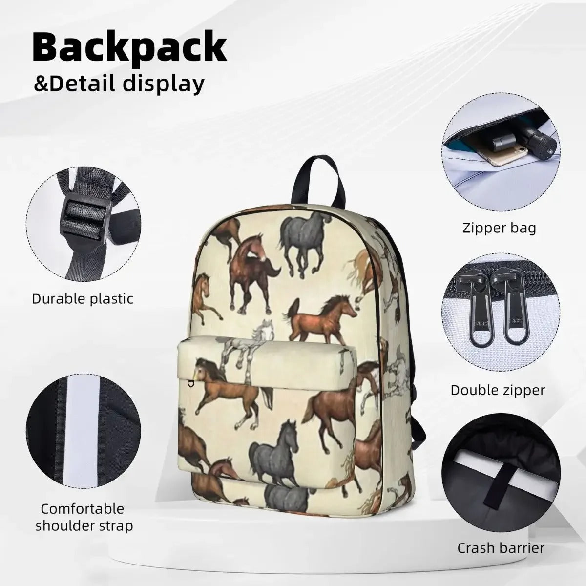 Backpack with Horse Design