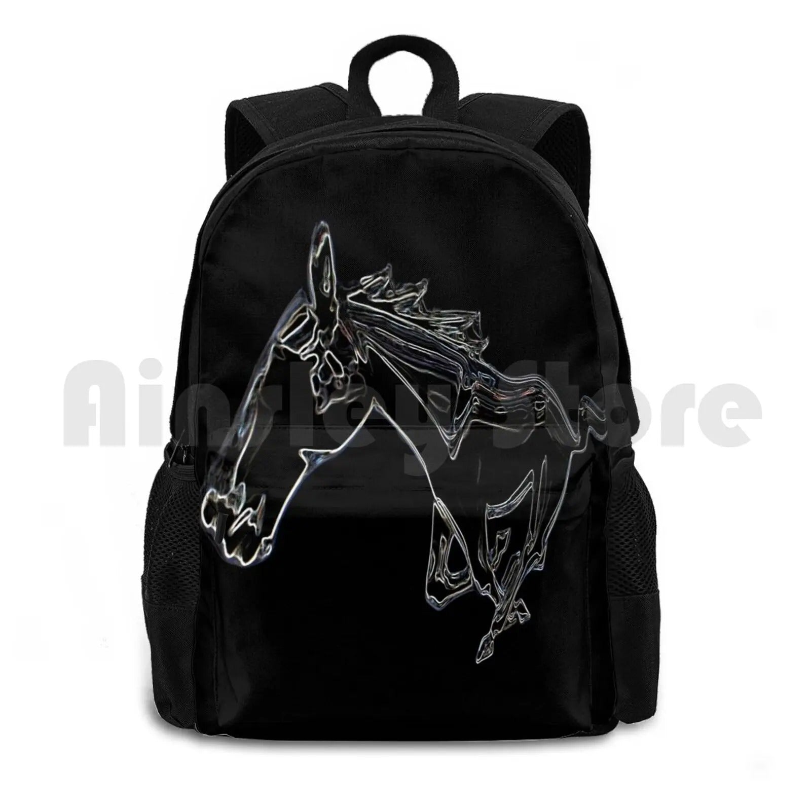 Backpack with Horse Logo - Backpack - Black
