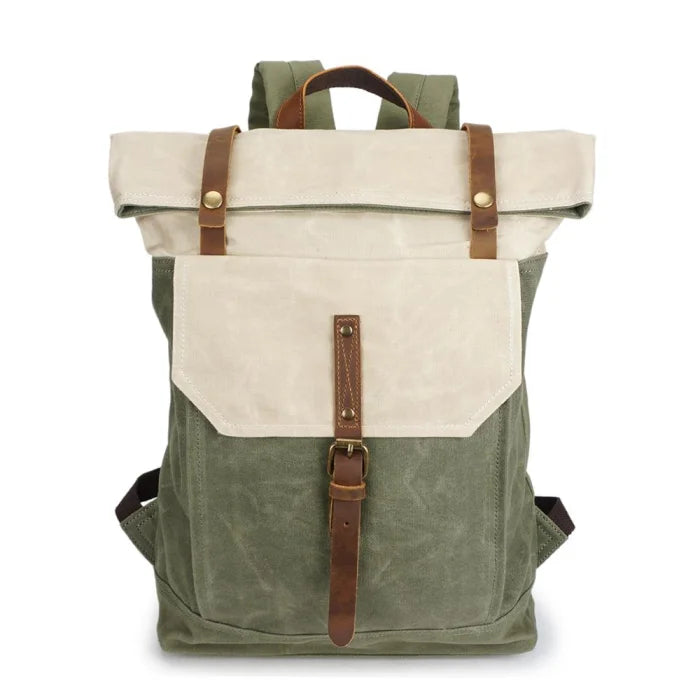 Beige Canvas Backpack