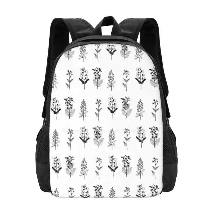 Black and White Floral Backpack