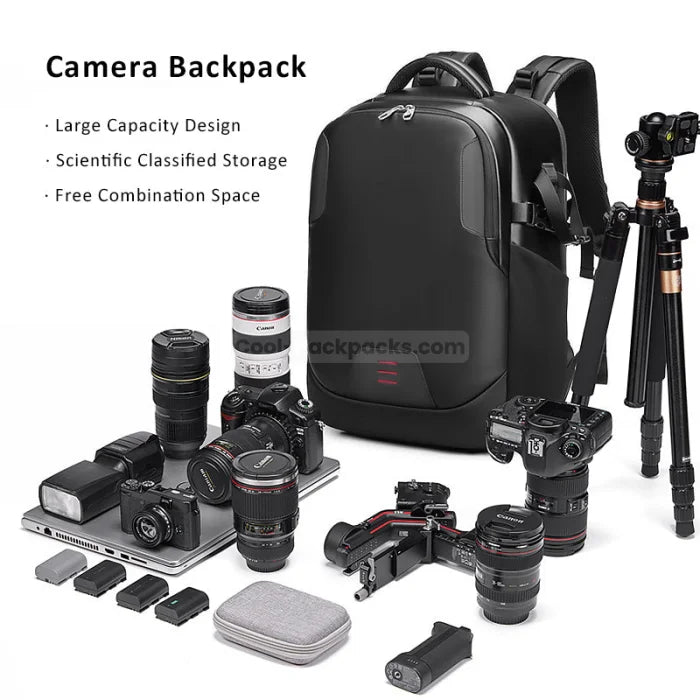 Black Camera Backpack - Black