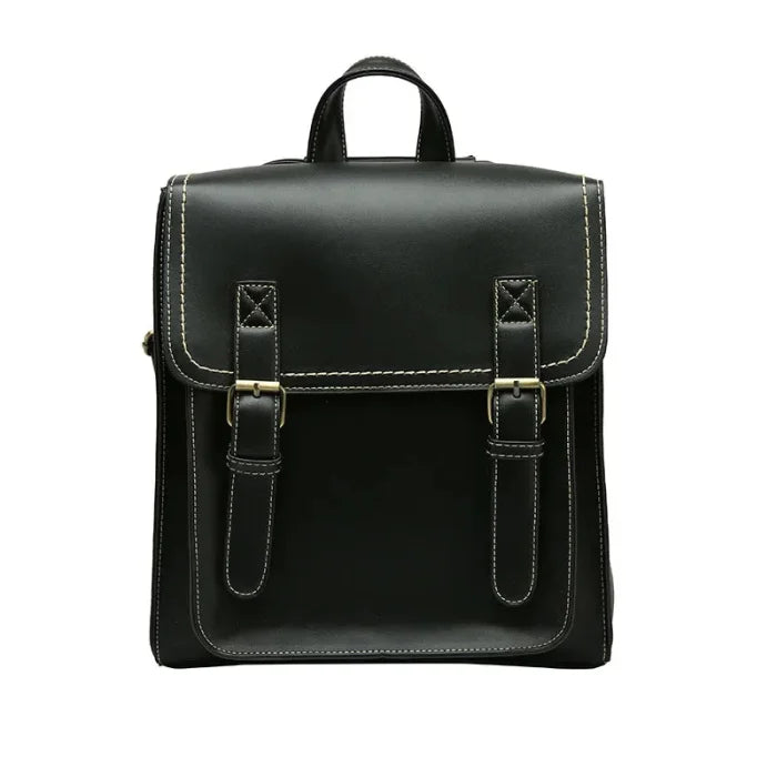 Black Faux Leather Rucksack