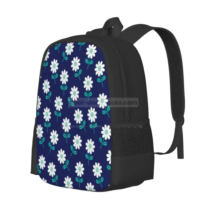 Blue and White Floral Backpack