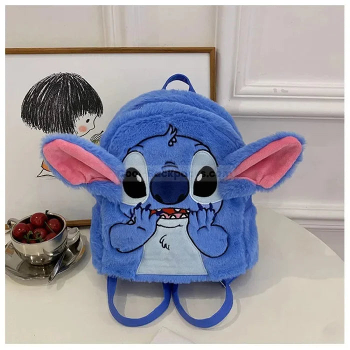 Blue Fluffy Backpack - Blue