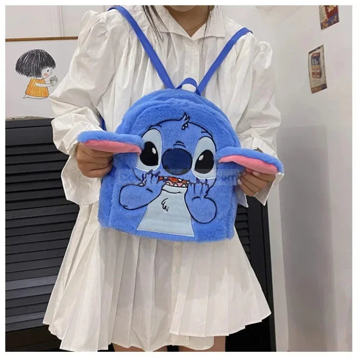 Blue Fluffy Backpack - Blue