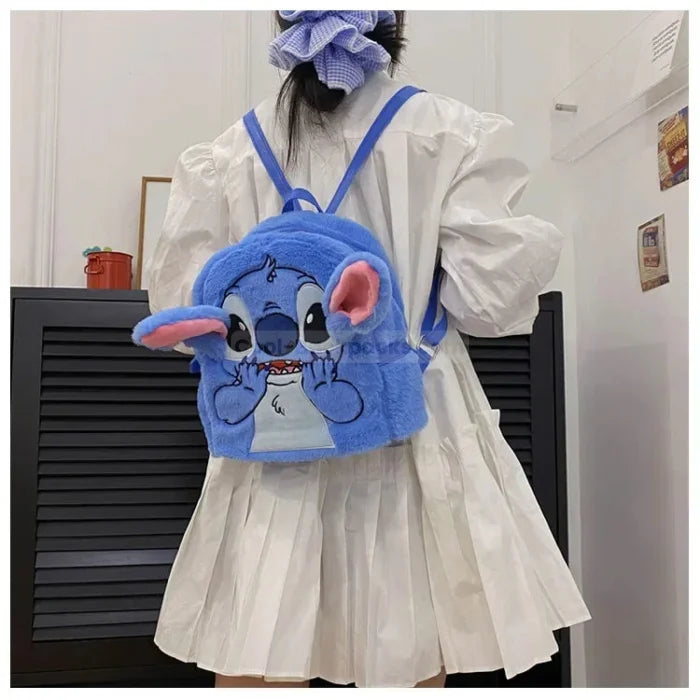 Blue Fluffy Backpack - Blue