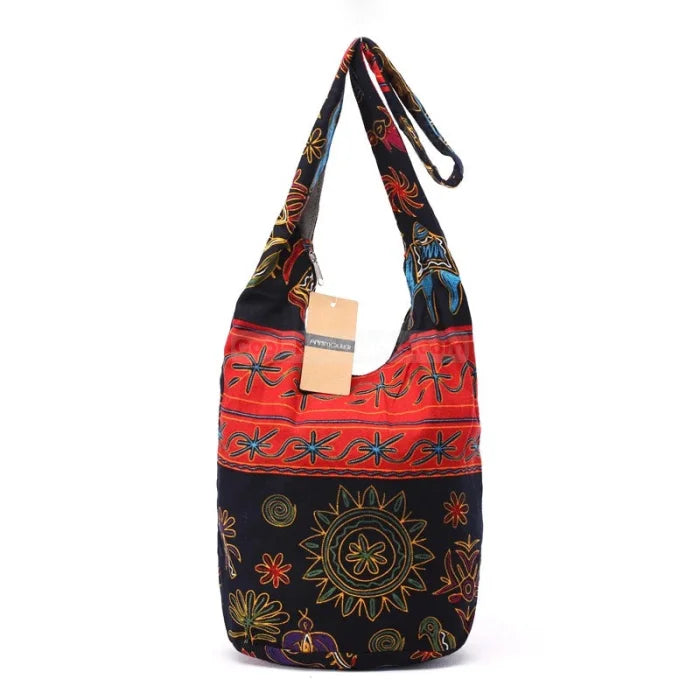 Boho Messenger Bag - Red