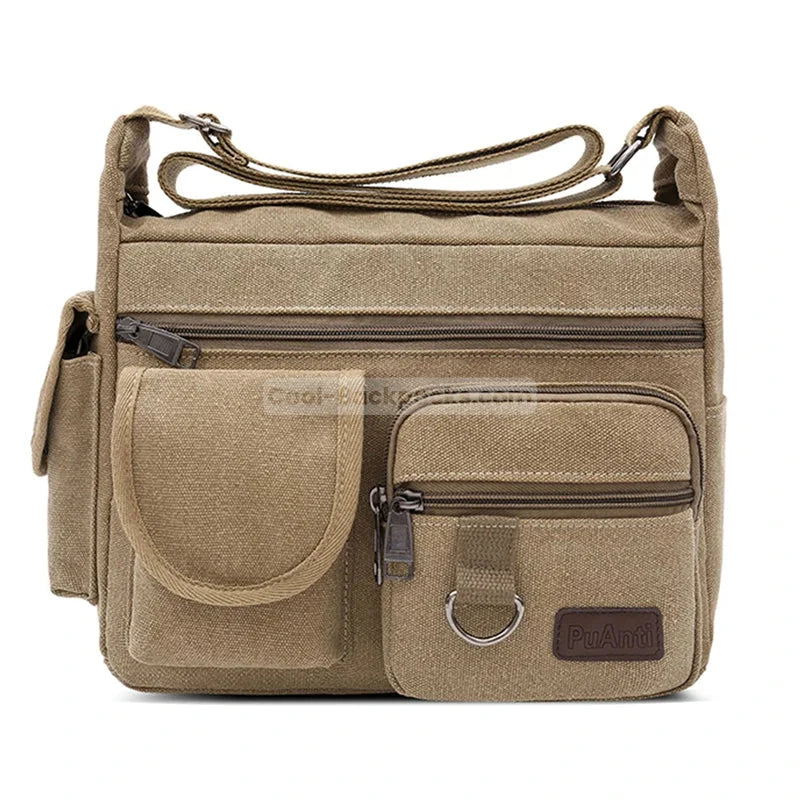 Briefcase Messenger Bag - Khaki
