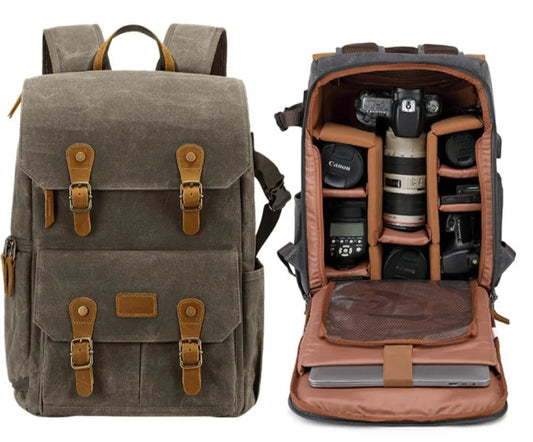 Brown Camera Backpack - Brown