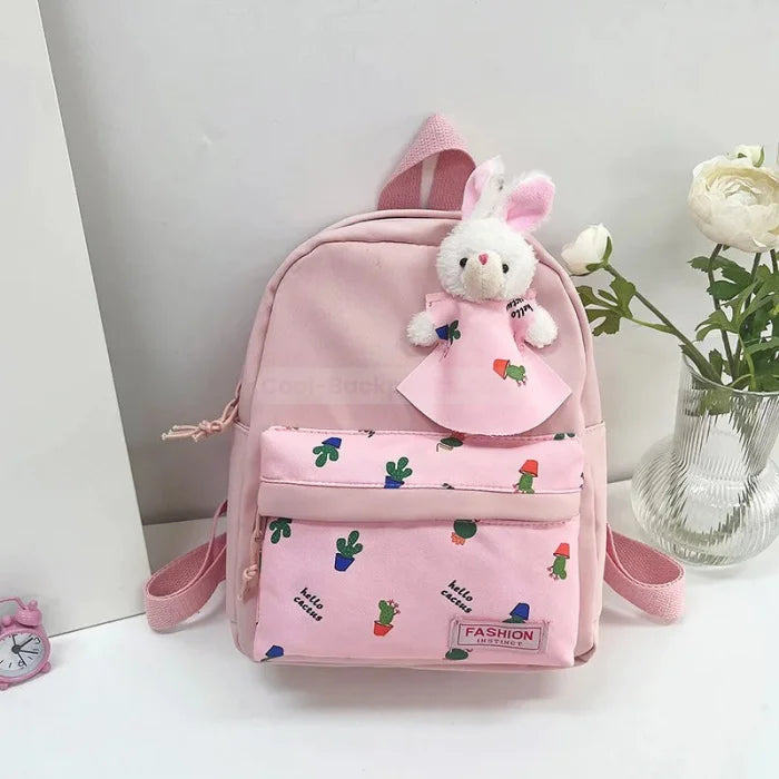 Bunny Print Backpack - Pink