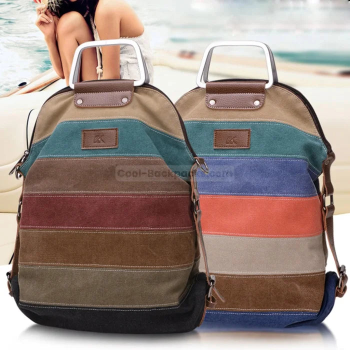 Canvas Tote Backpack - Wine