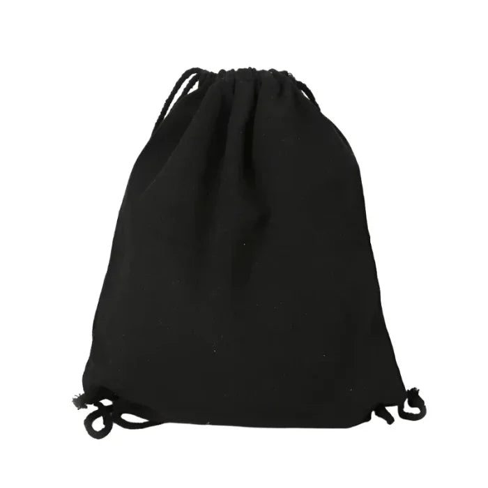 Cotton Drawstring Backpack - Black