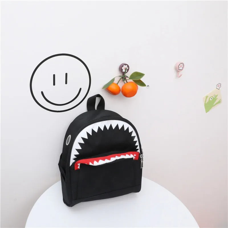 Cute Shark Backpack - black