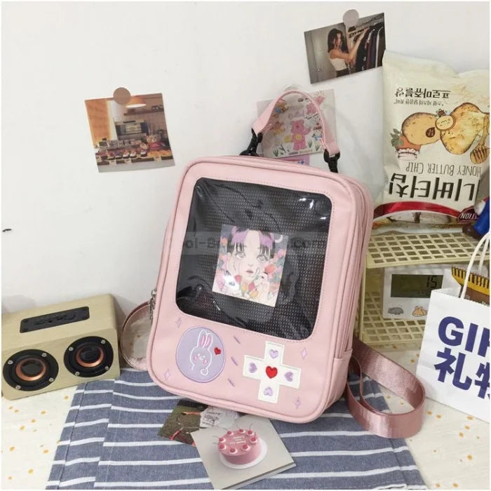 Cute Tote Backpack - Pink / 27x22x7cm