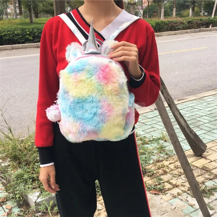 Cute Unicorn Plush Mini Backpack