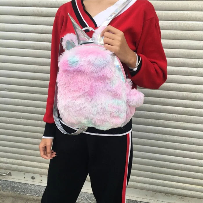 Cute Unicorn Plush Mini Backpack