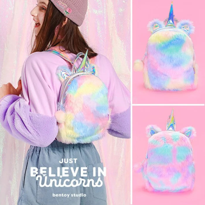 Cute Unicorn Plush Mini Backpack