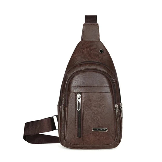 Faux Leather Sling Backpack