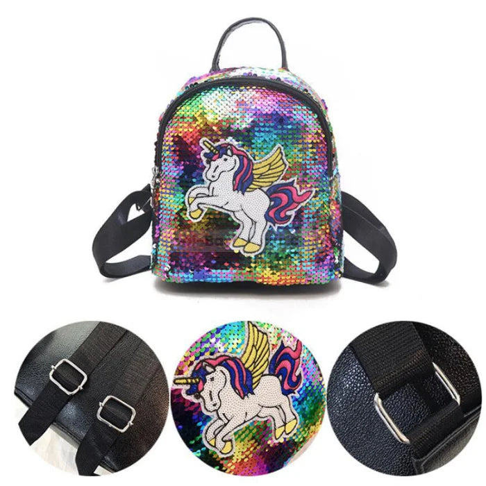 Gold Sequin Unicorn Backpack