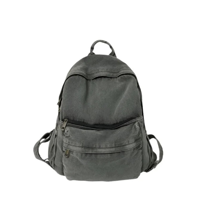 Gray Denim Backpack