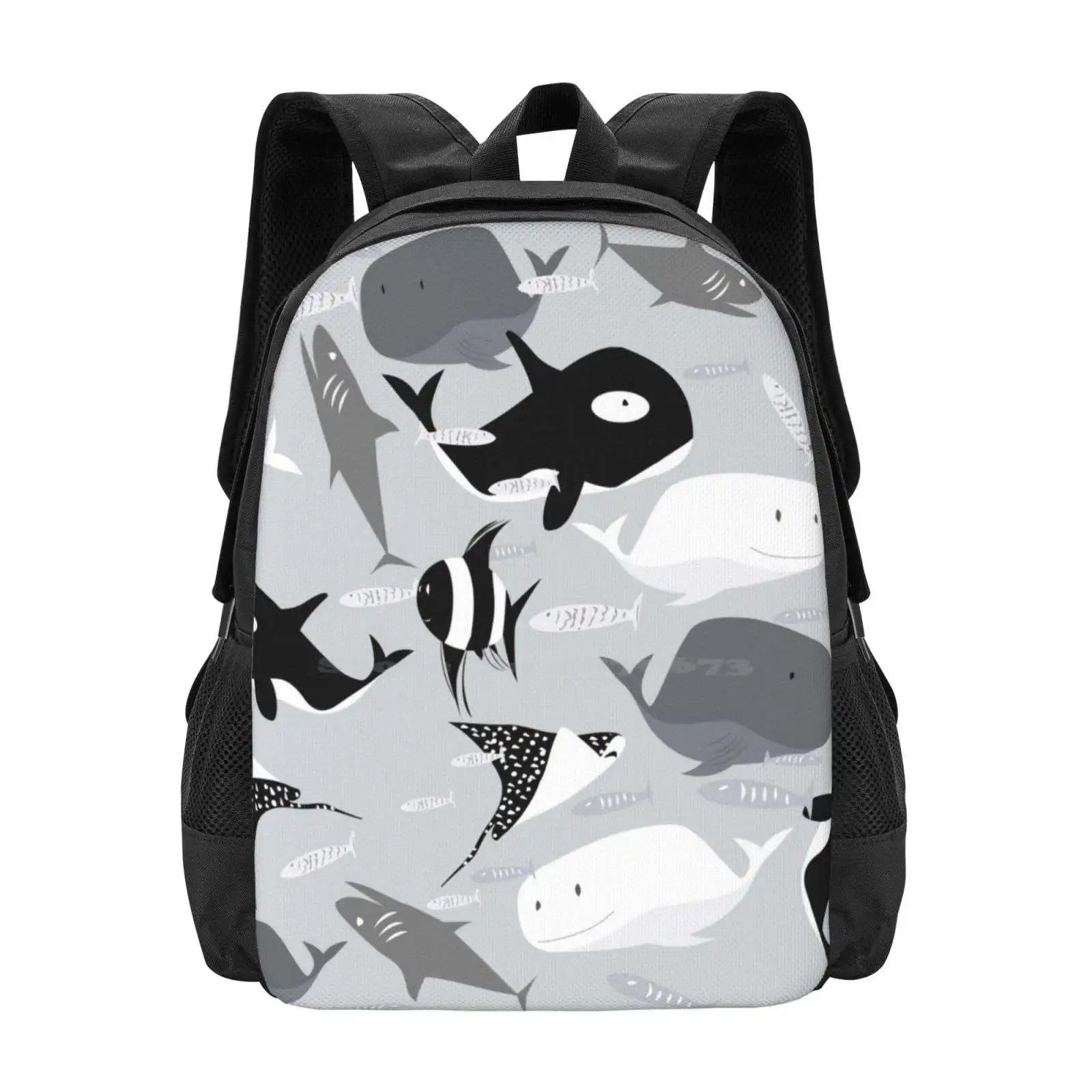 Gray Shark Backpack - Backpack - Black