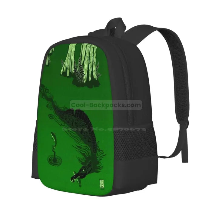 Green Dinosaur Backpack - Backpack - Black