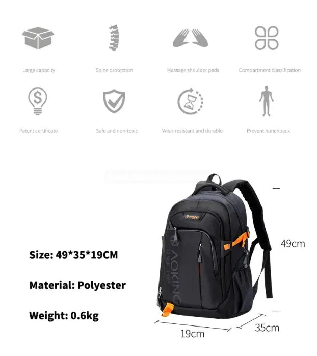 Grey and Orange Backpack