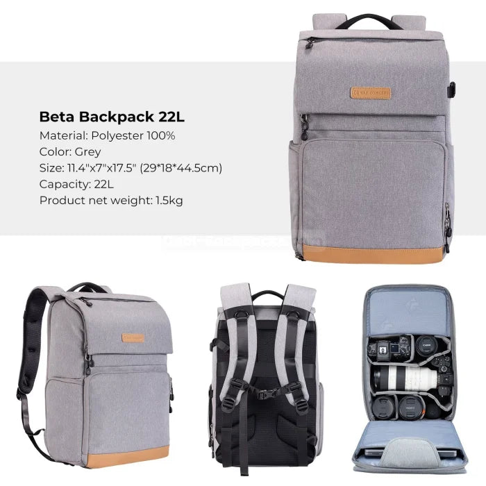 Grey Camera Backpack - Gray