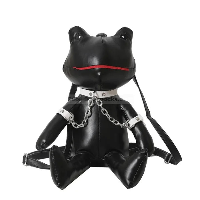 Kawaii Frog Backpack - Black