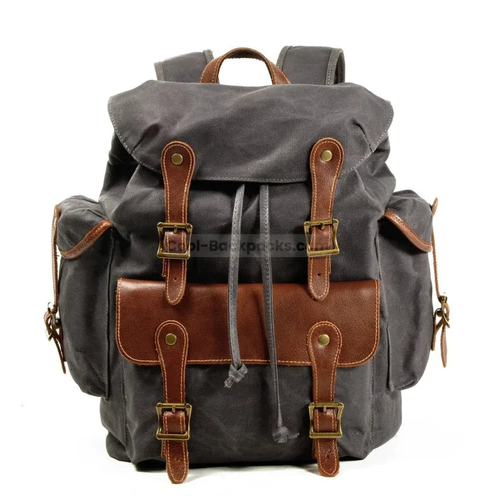 Ladies Canvas Rucksack - Gray