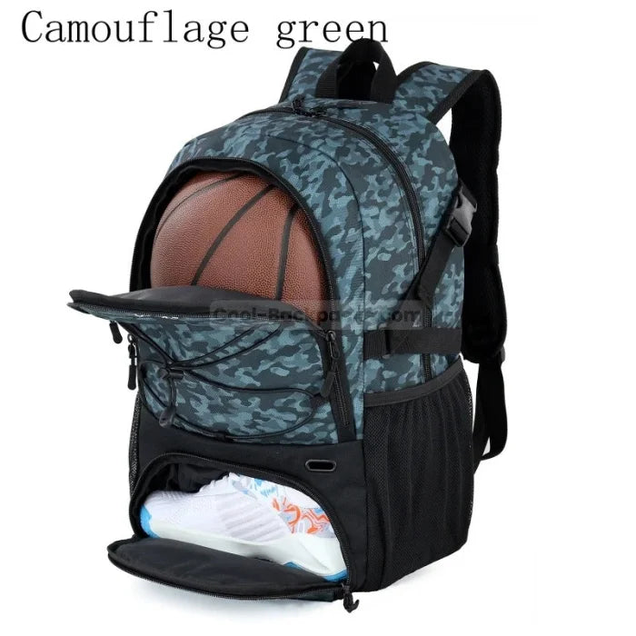 Large Basketball Backpack - Camouflage green