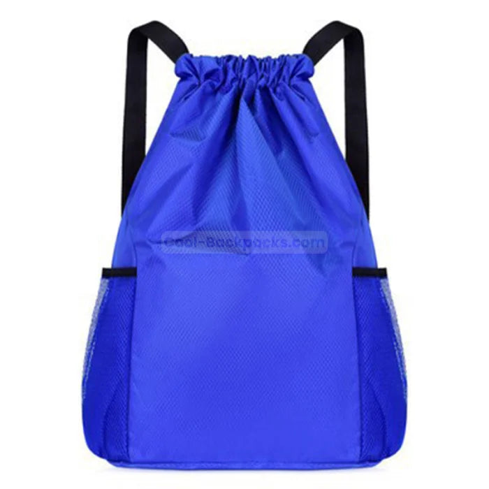 Large Drawstring Backpack - Blue