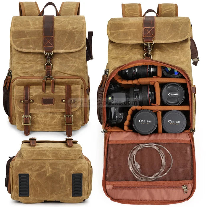 Leather Camera Backpack