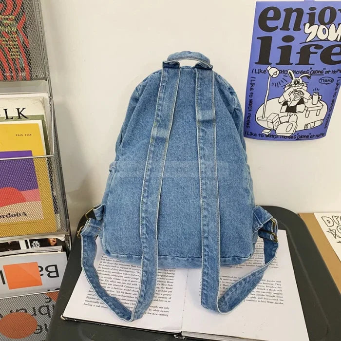 Light Blue Denim Backpack