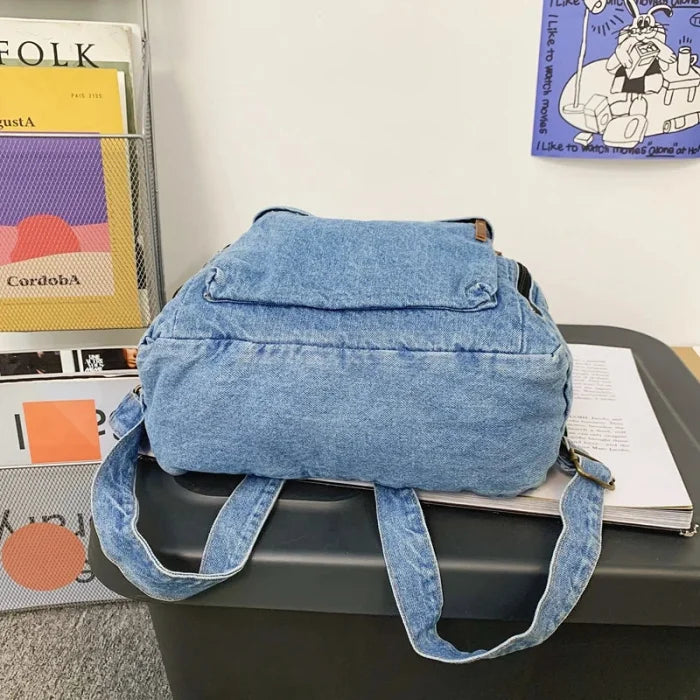 Light Blue Denim Backpack