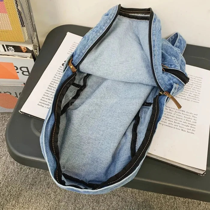 Light Blue Denim Backpack