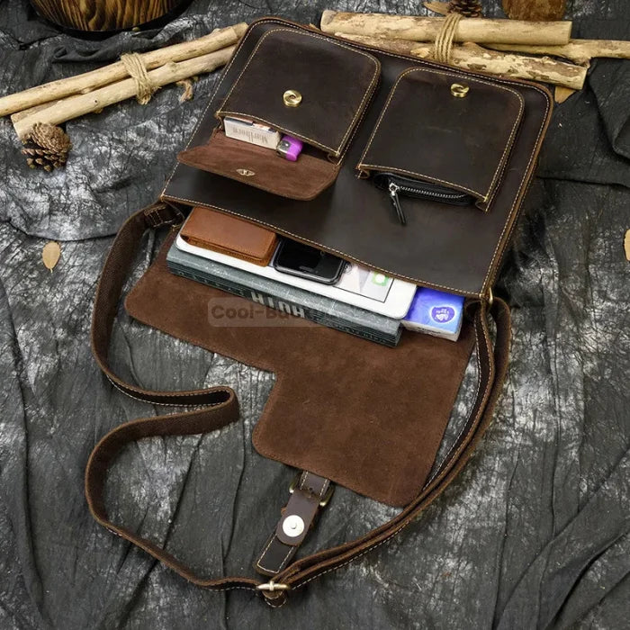 Men’s Crossbody Leather Messenger Bag