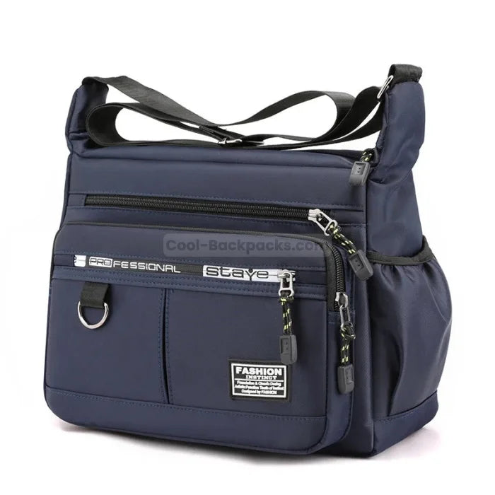 Mens Large Messenger Bag - Blue