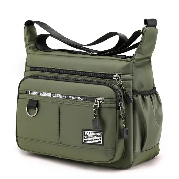 Mens Large Messenger Bag - Green