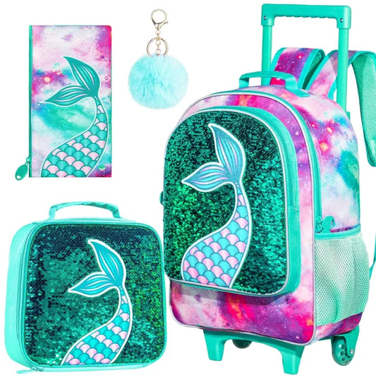 Mermaid Rolling Backpack