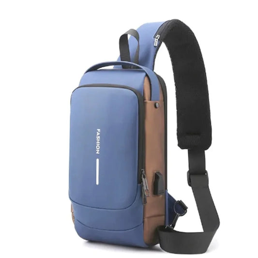 Messenger Bag with Charger - Blue