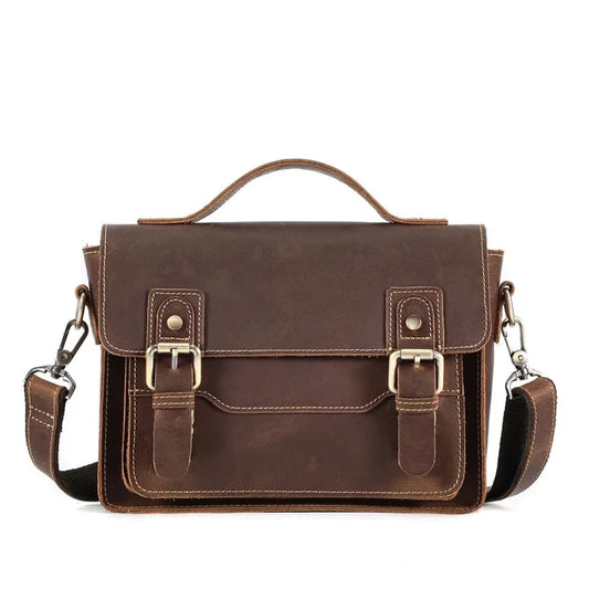 Messenger Bag with Handle - Brown