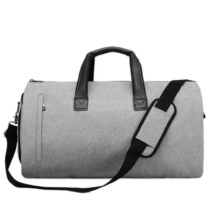 Messenger Bag with Shoe Compartment - Light Gray