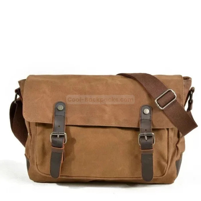 Military Canvas Messenger Bag - Khaki