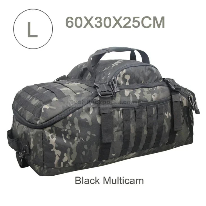 Military Duffel Bag - Black Camo