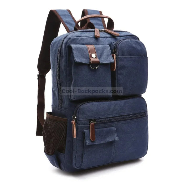 Multi Pocket Rucksack - Blue