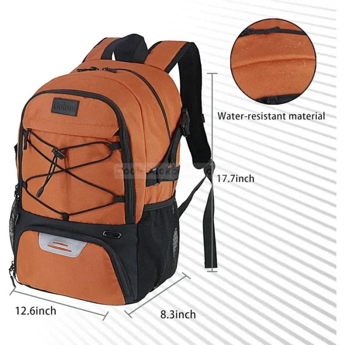 Orange Soccer Backpack - Coffee