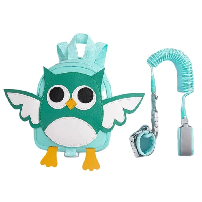 Owl Backpack Leash - Turquoise